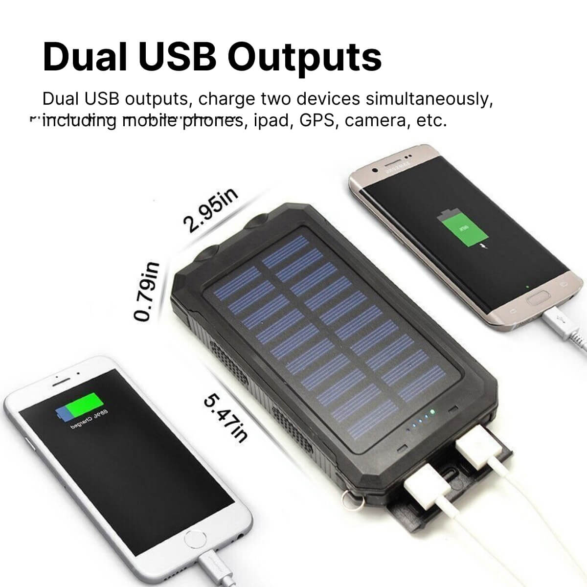 500000 MAH Solar Charger, Waterproof Power Bank, External - Orthorun
