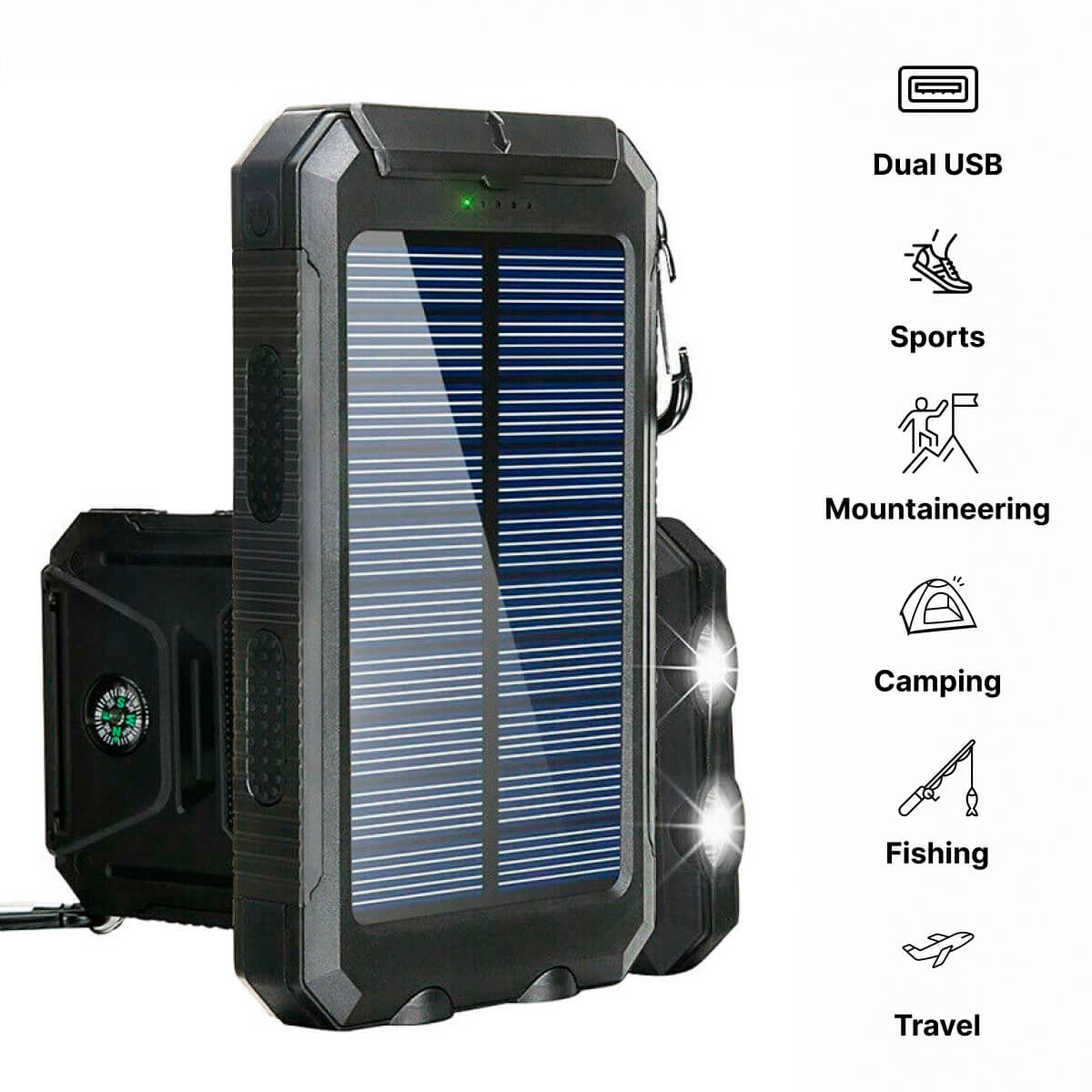500000 MAH Solar Charger, Waterproof Power Bank, External - Orthorun