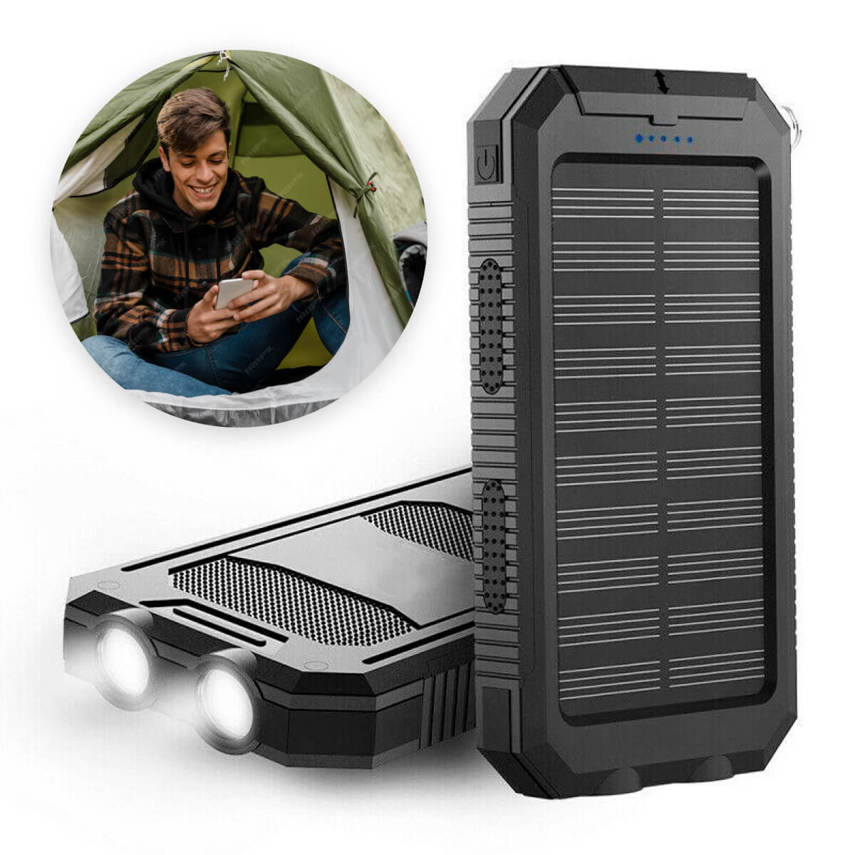 500000 MAH Solar Charger, Waterproof Power Bank, External - Orthorun