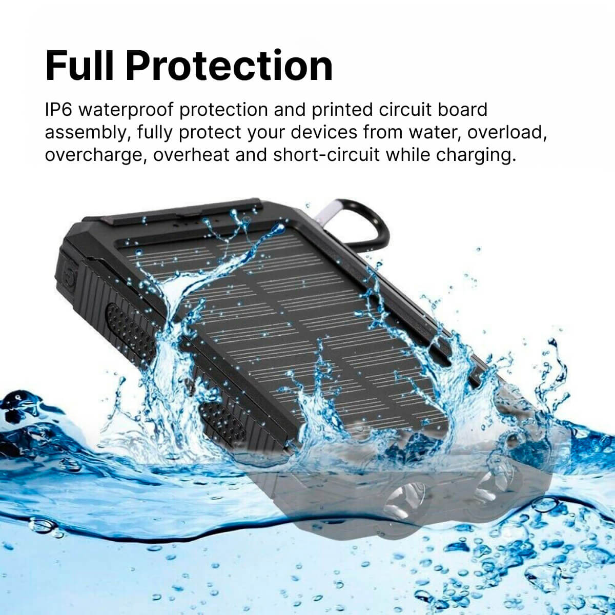 500000 MAH Solar Charger, Waterproof Power Bank, External - Orthorun
