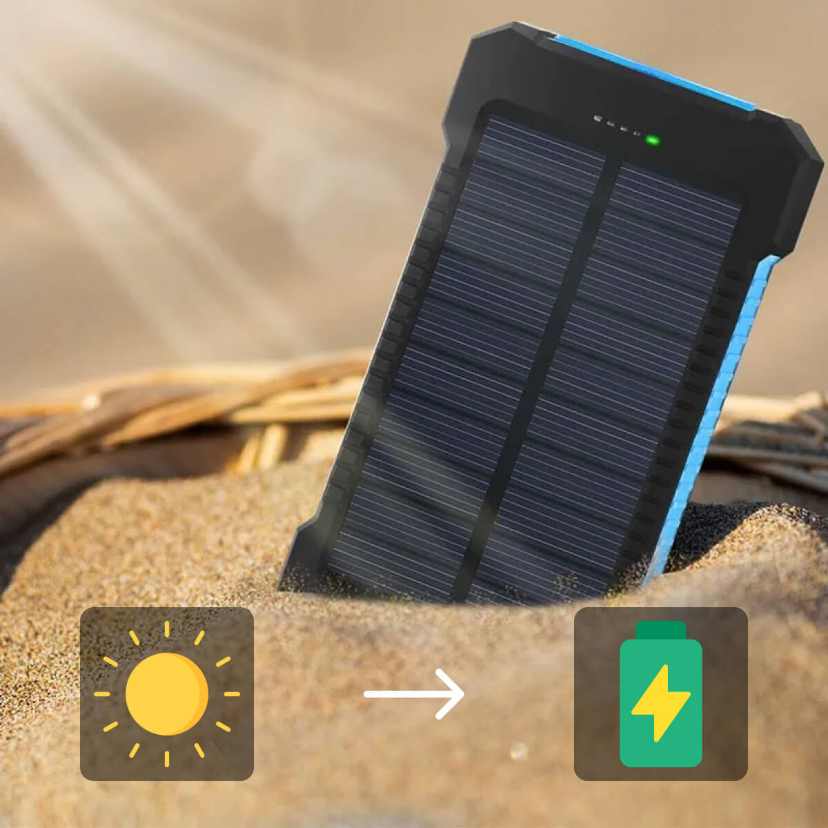 500000 MAH Solar Charger, Waterproof Power Bank, External - Orthorun