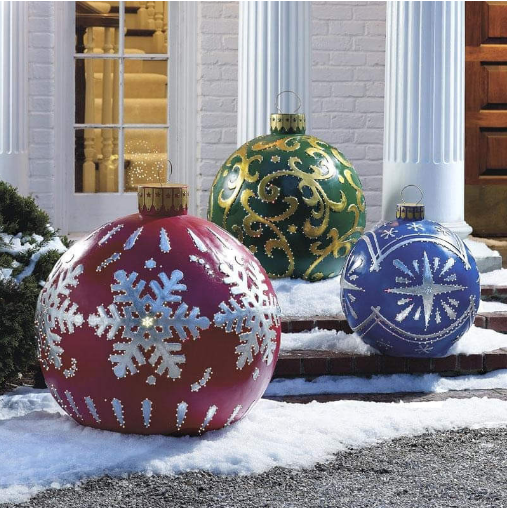 Orthorun | Inflatable Christmas Decoration Ball – Outdoor PVC Lighted Ornament