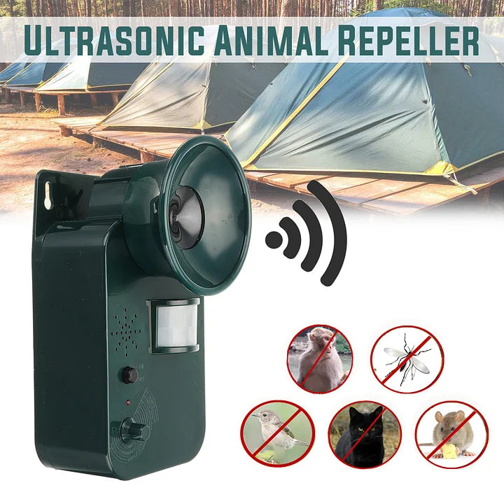 5000sqft 9v Dc Ultra Sonic Cordless Pest Animal Repeller Outdoor Safely Repel Various Animal - Orthorun