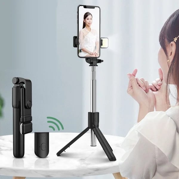 6 In 1 Wireless Bluetooth Selfie Stick With Fill Light - Orthorun