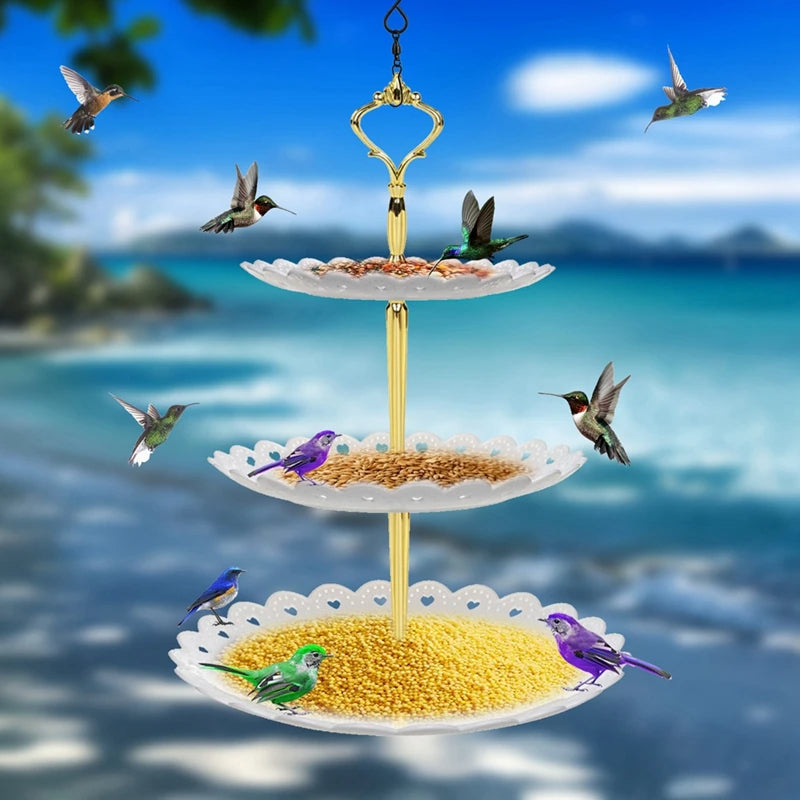 3-Tier Hanging Bird Feeder & Bird Bath Combo - Orthorun