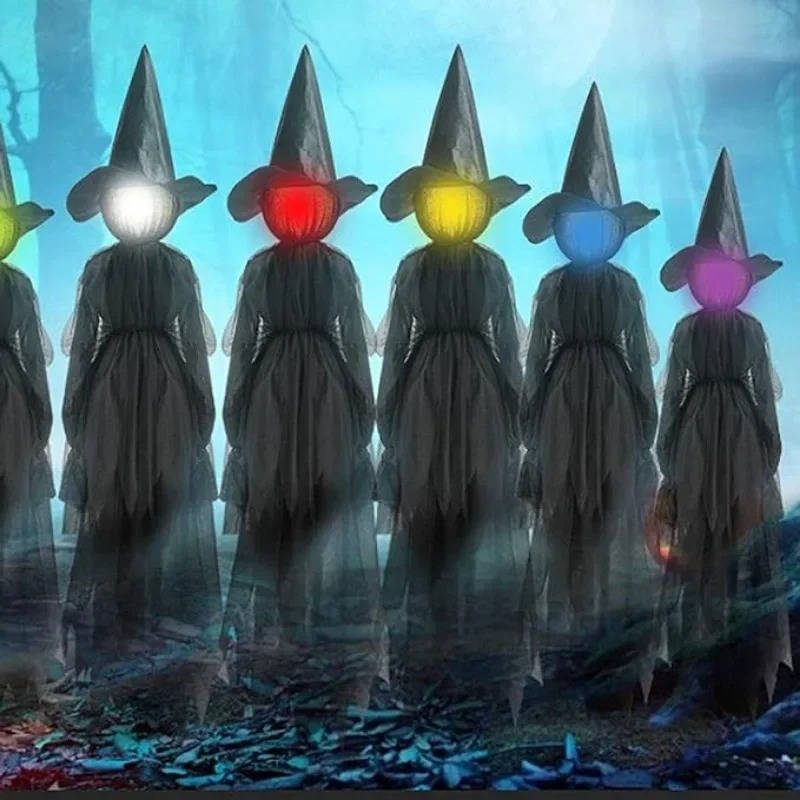 3PCS Indoor And Outdoor Halloween Decorations - Sound Activated Hand Holding Witch - Orthorun