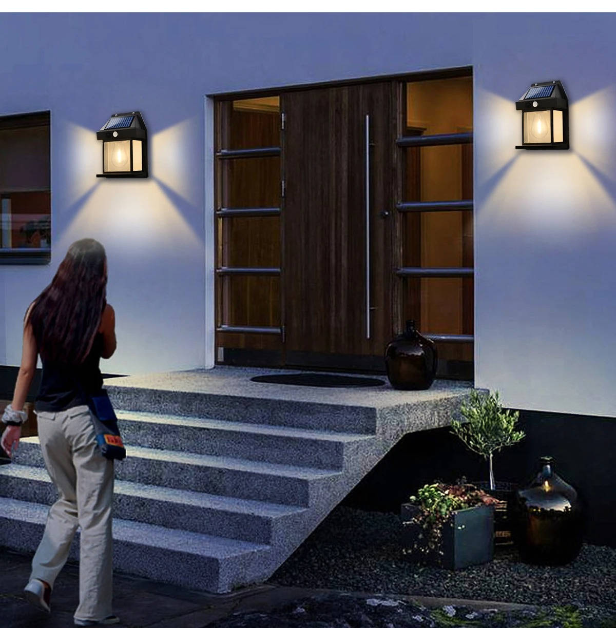 2 Set Solar Wall Lamp Outdoor - Orthorun