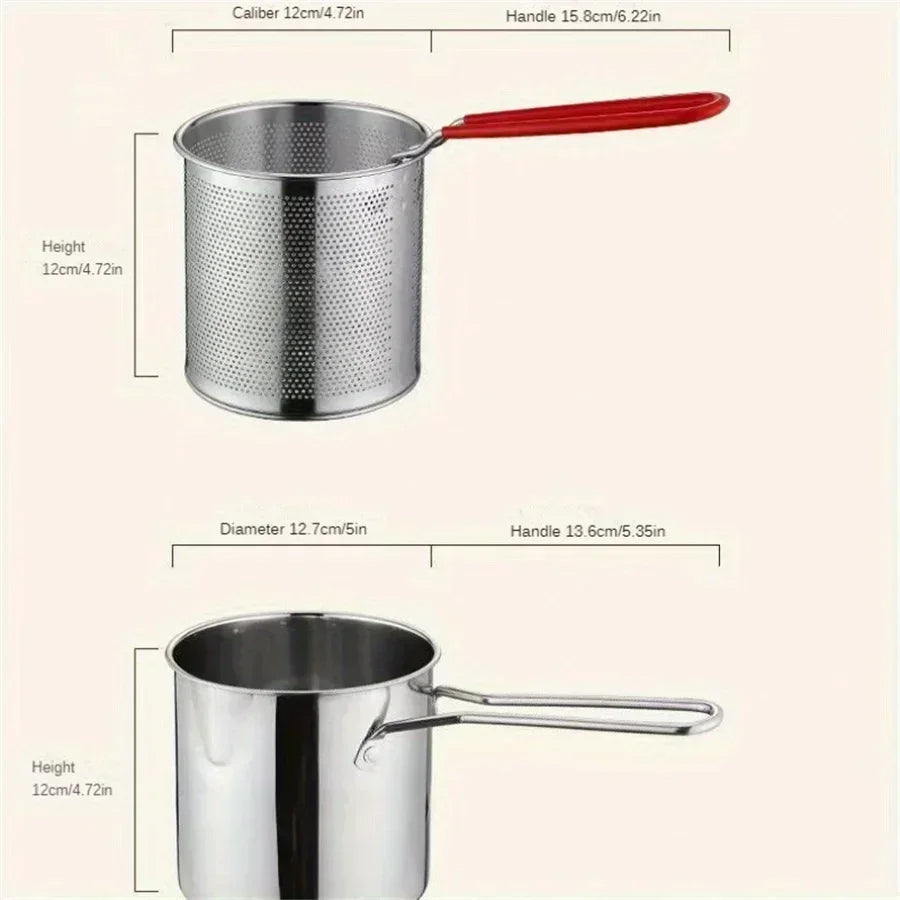 1200ML Deep Fryer Pot with Strainer - Orthorun