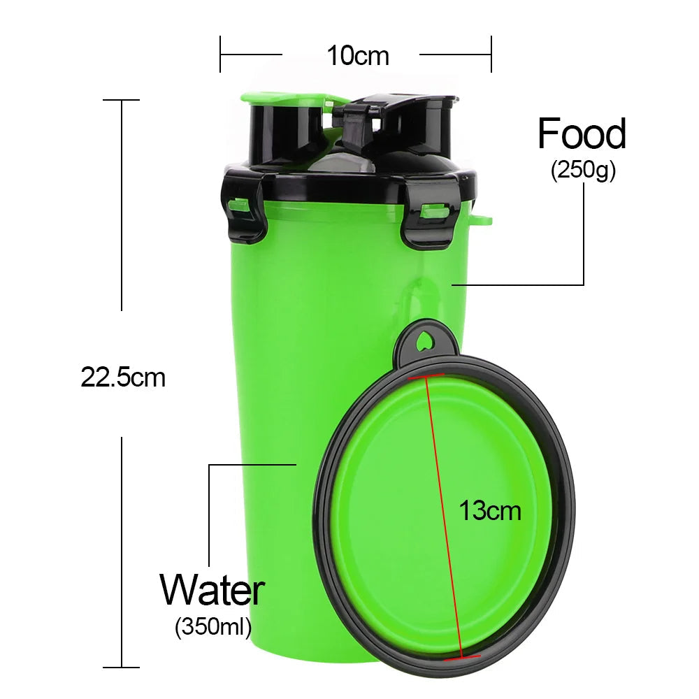 2in1 Collapsible Pet Water Bottle and Feeder - Orthorun