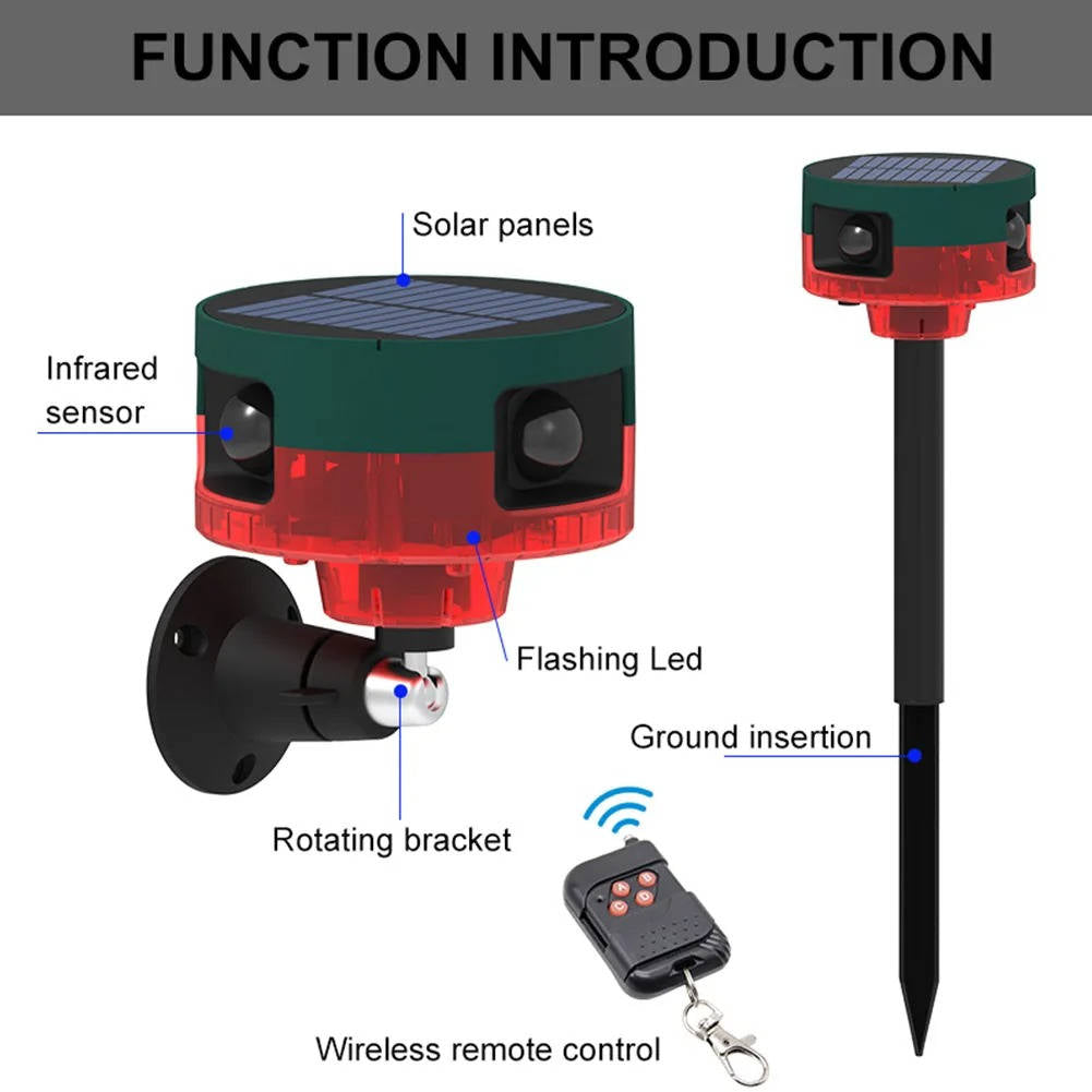 360 Degree Solar Repeller For Pigeon Bird Wild Boar Rabbit Deer - Orthorun