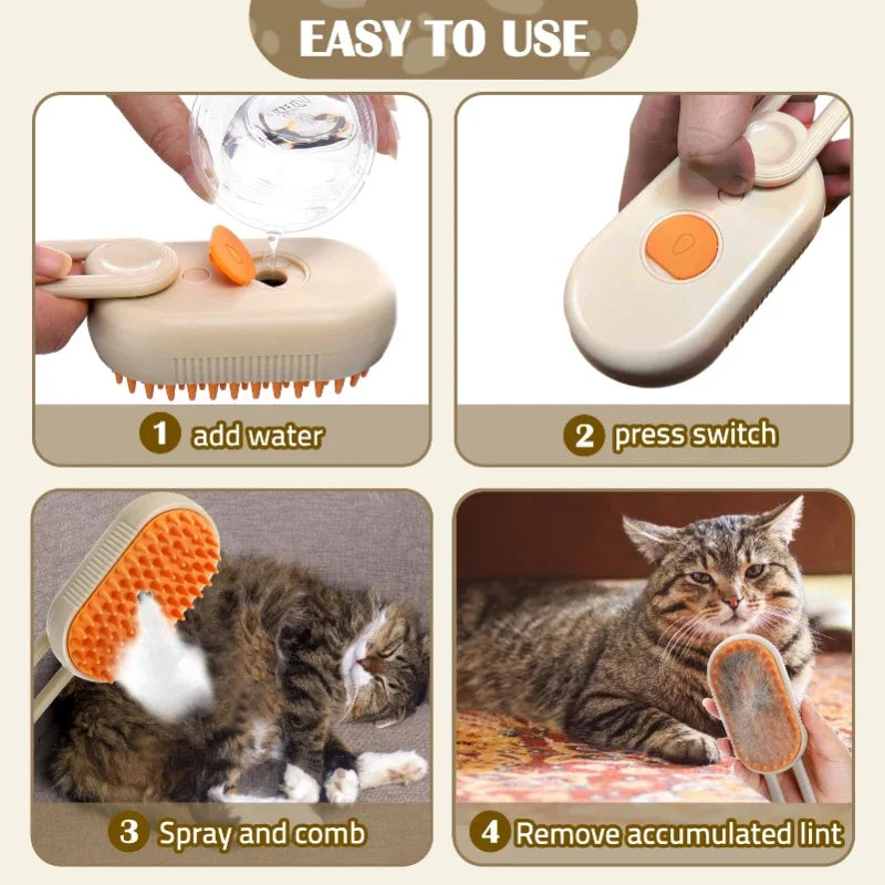 3-in-1 Pet Steam Grooming Brush - Orthorun