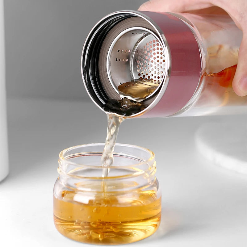 430ml Borosilicate Glass Double Layer Tea Infuser - Orthorun