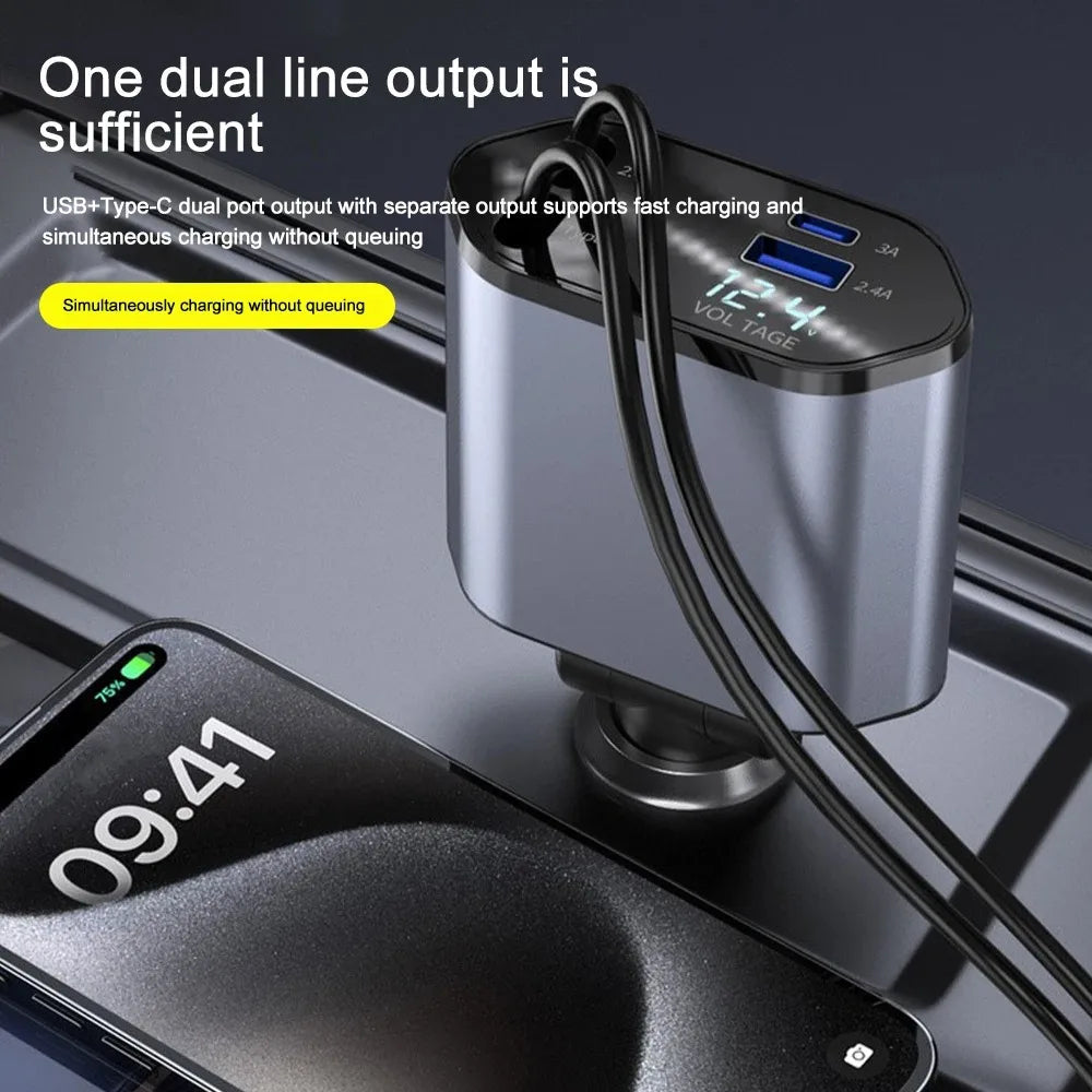 120W Retractable Car Charger - Orthorun