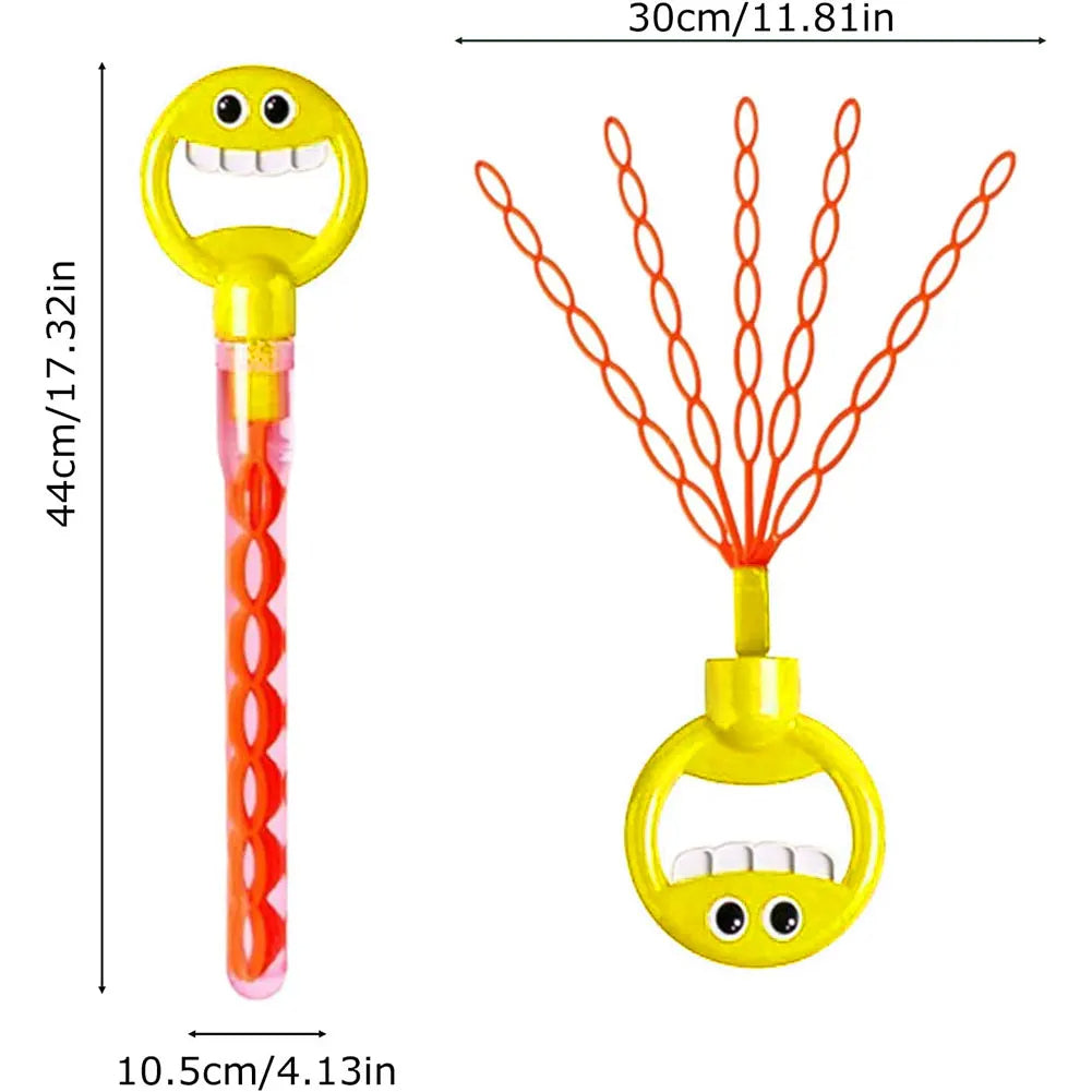 32 Hole Smiling Face Bubble Wand (Random Color) - Orthorun