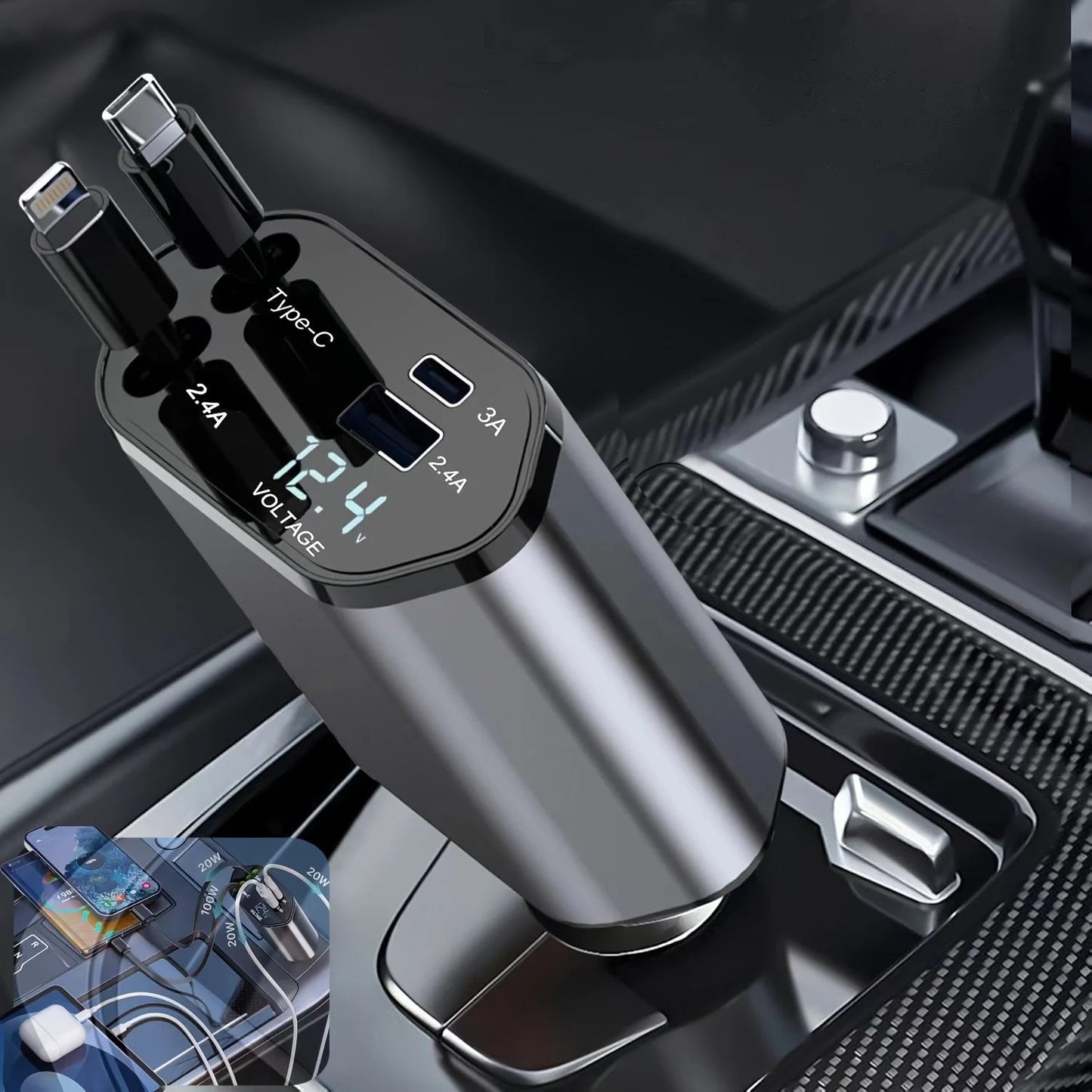 120W Retractable Car Charger - Orthorun