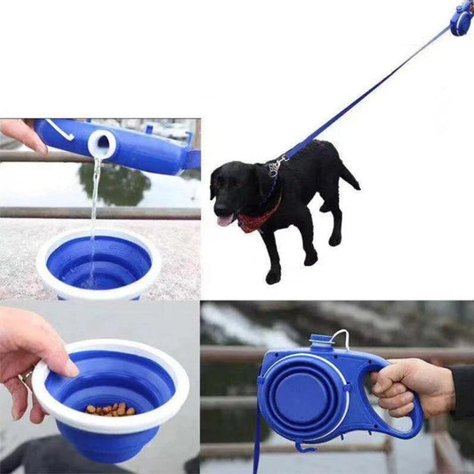 4-in-1 Multifunctional Dog Leash with Water Bottle & Bowl - Orthorun