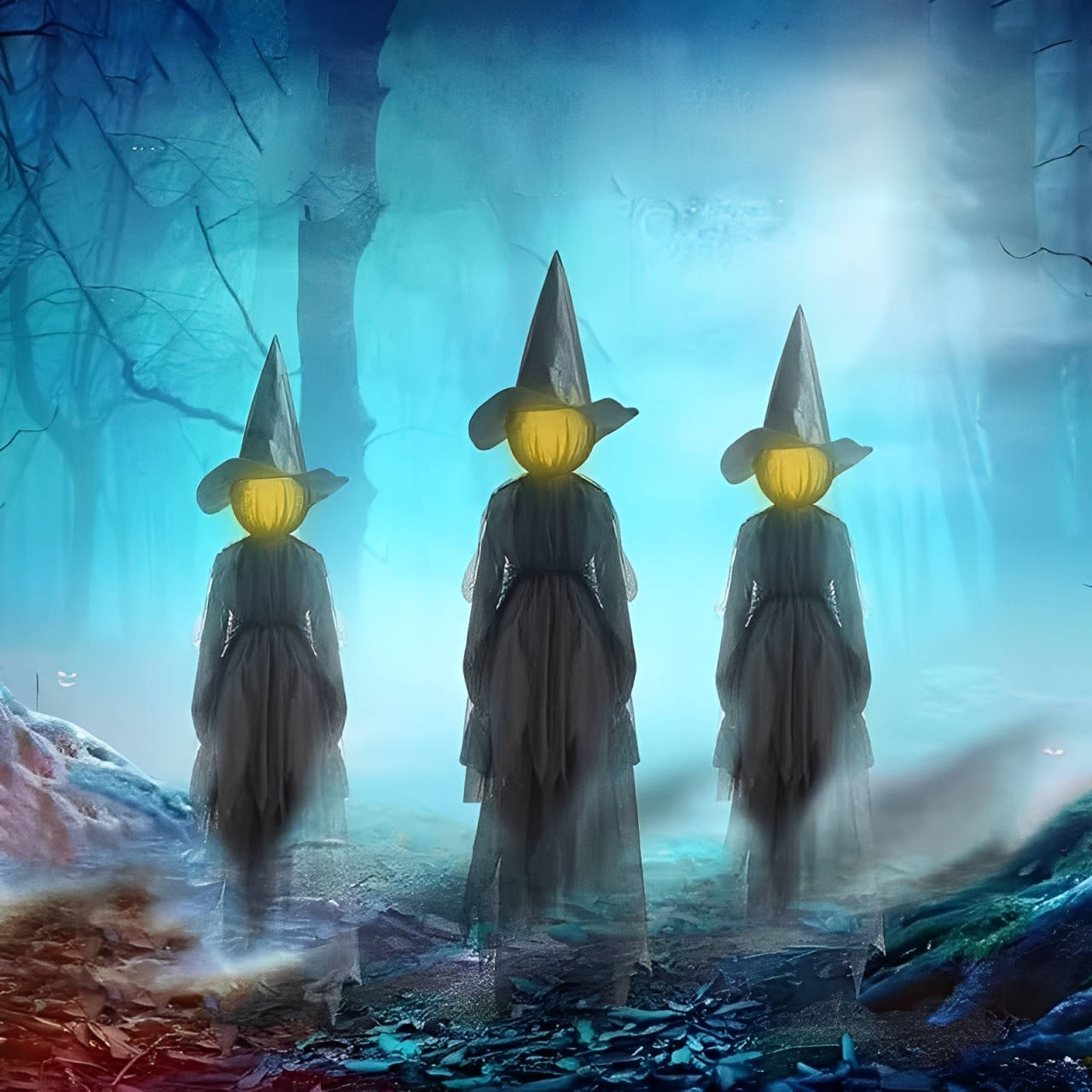 3PCS Indoor And Outdoor Halloween Decorations - Sound Activated Hand Holding Witch - Orthorun