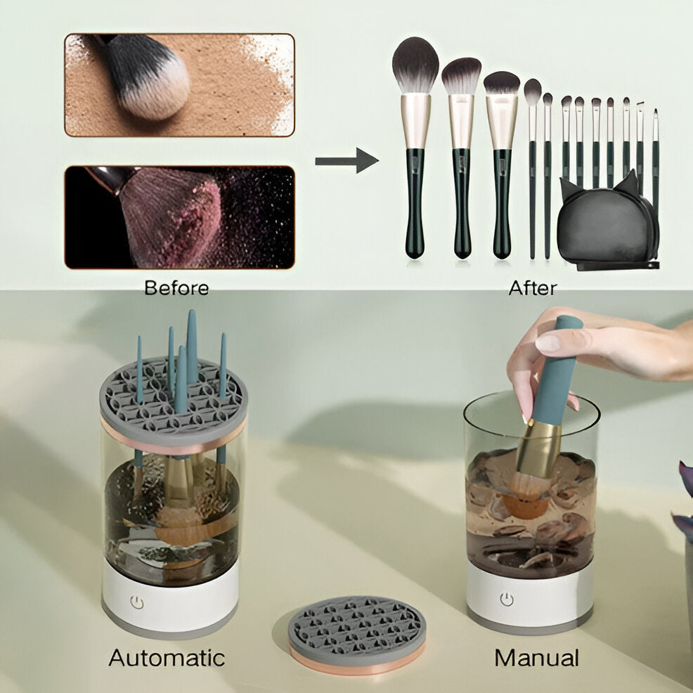 3-in-1 Cosmetic Brush Cleaner Machine - Electric Makeup Brush Cleaner Device - Orthorun
