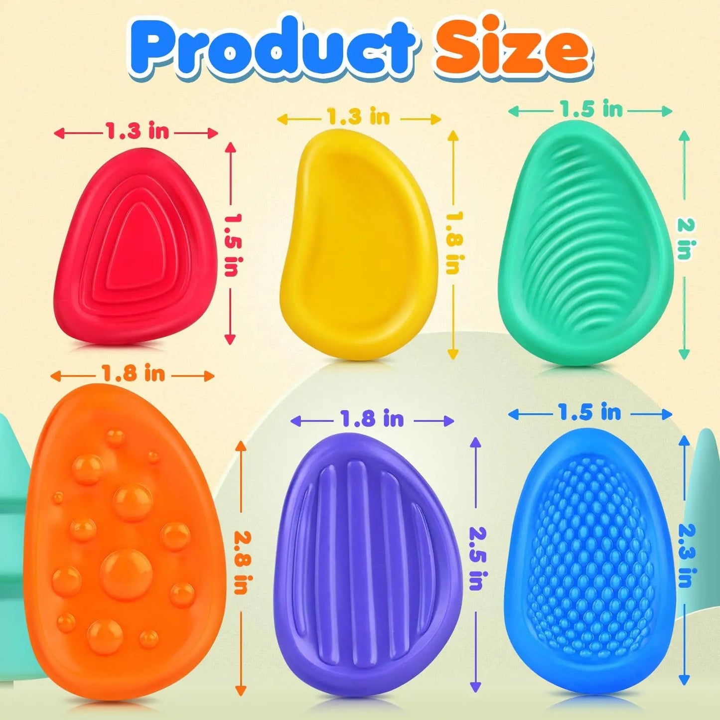 6 Pack Silicone Sensory Stone Fidget Toys - Orthorun