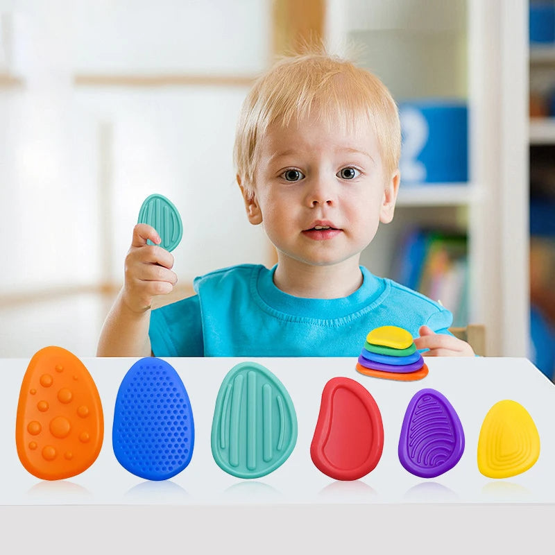 6 Pack Silicone Sensory Stone Fidget Toys - Orthorun