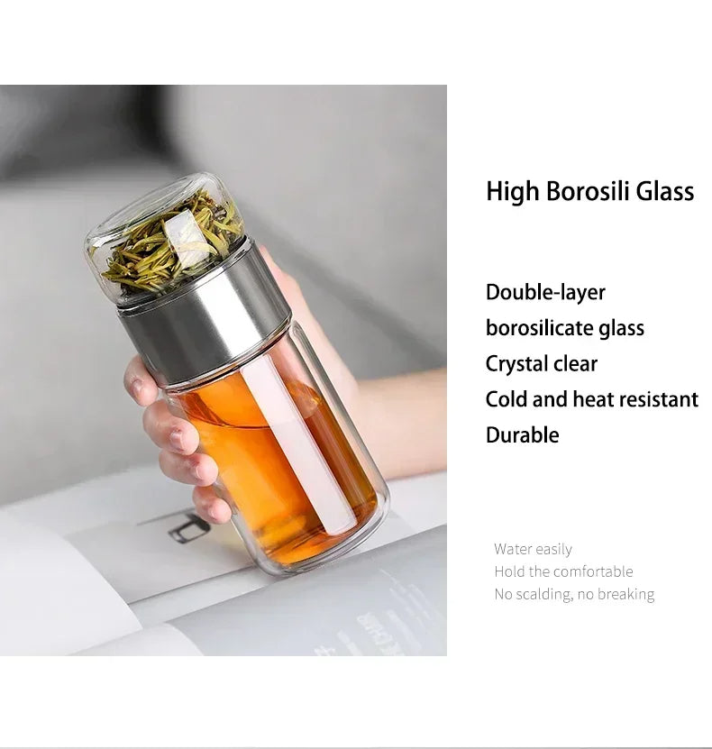430ml Borosilicate Glass Double Layer Tea Infuser - Orthorun