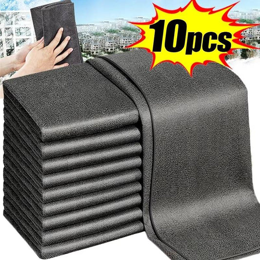 10pcs Versatile Microfiber Cloths for Windows Car Kitchen - Orthorun