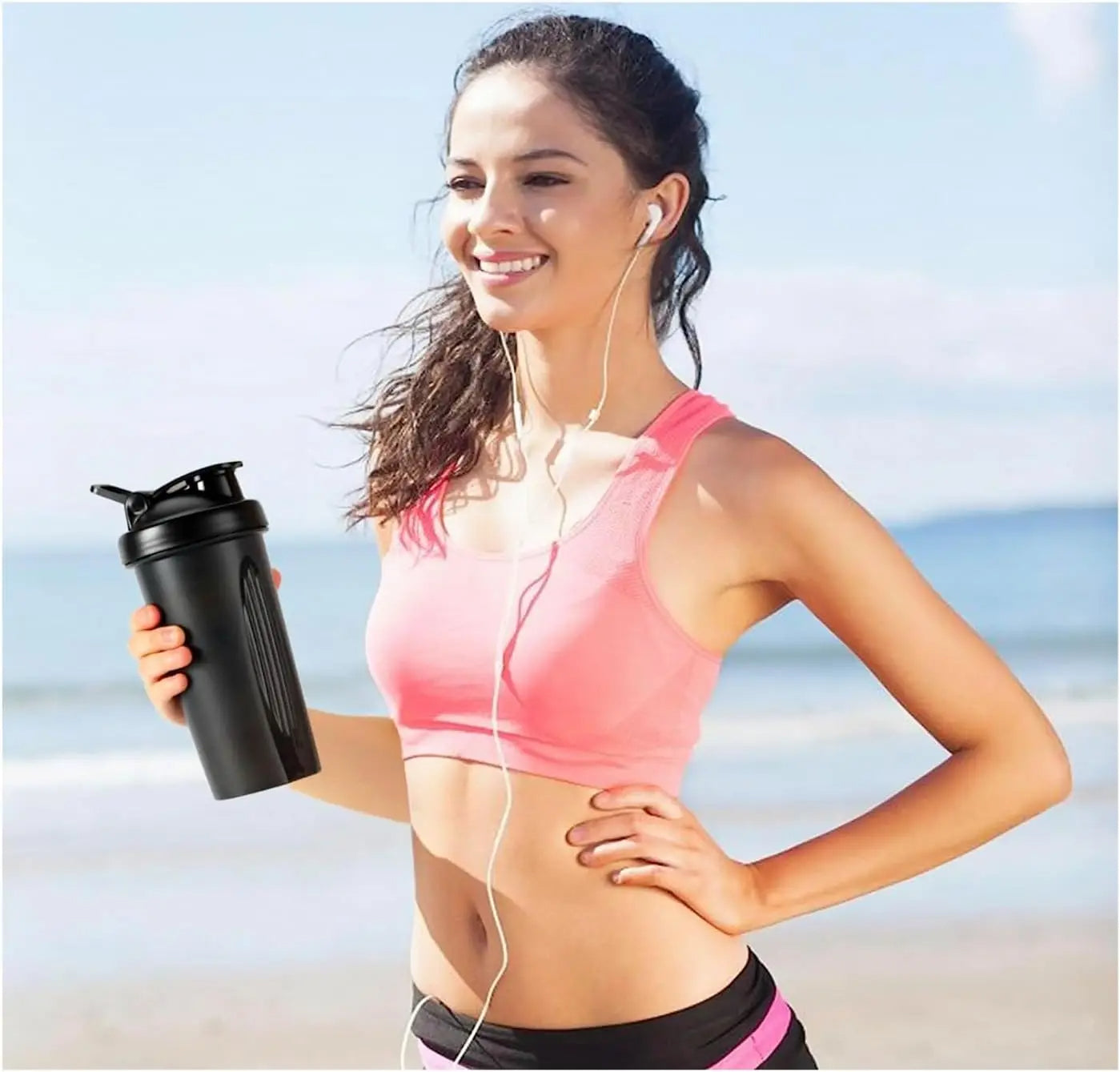 600ml Leak-Proof Protein Shaker Bottle with Mixing Ball - Orthorun
