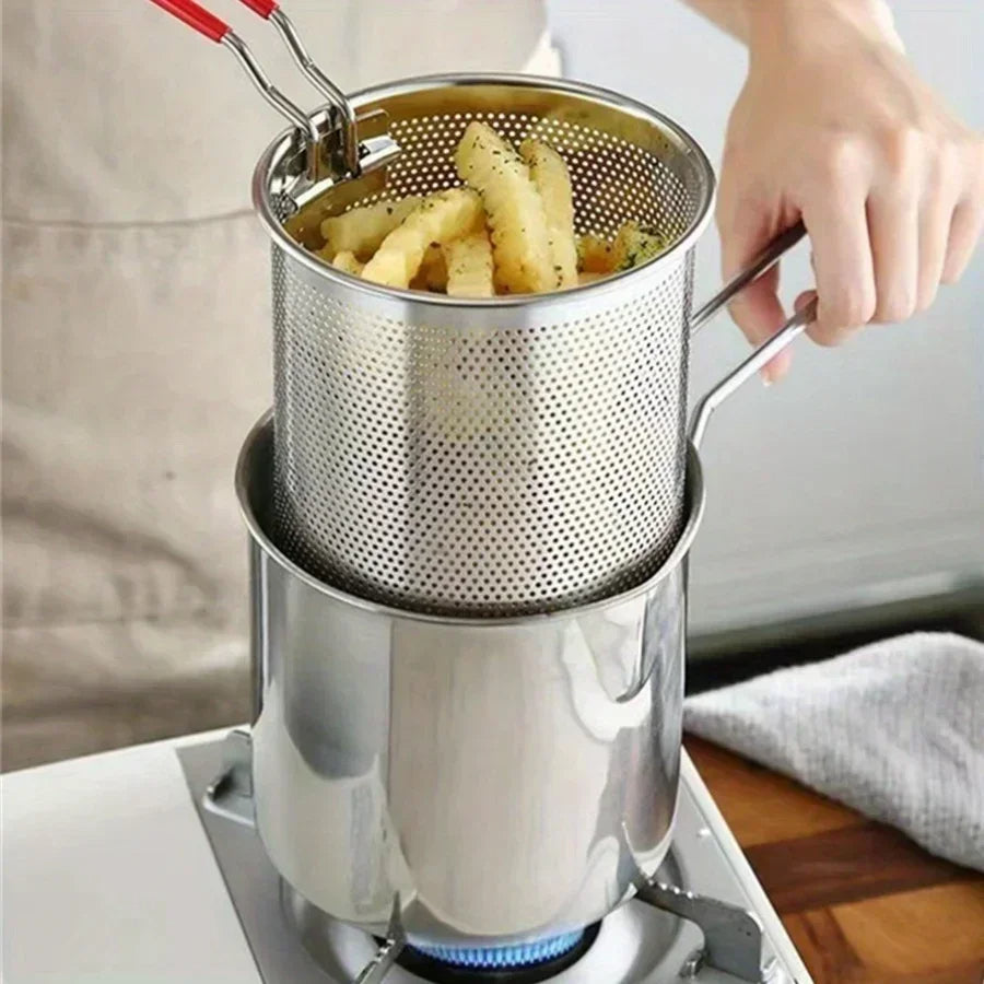1200ML Deep Fryer Pot with Strainer - Orthorun