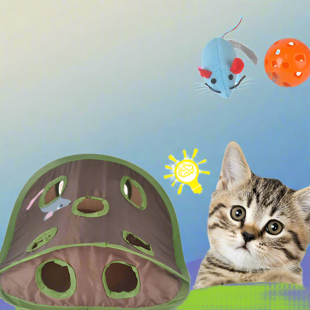 9-Hole Tunnel Cat Mice Game - Orthorun
