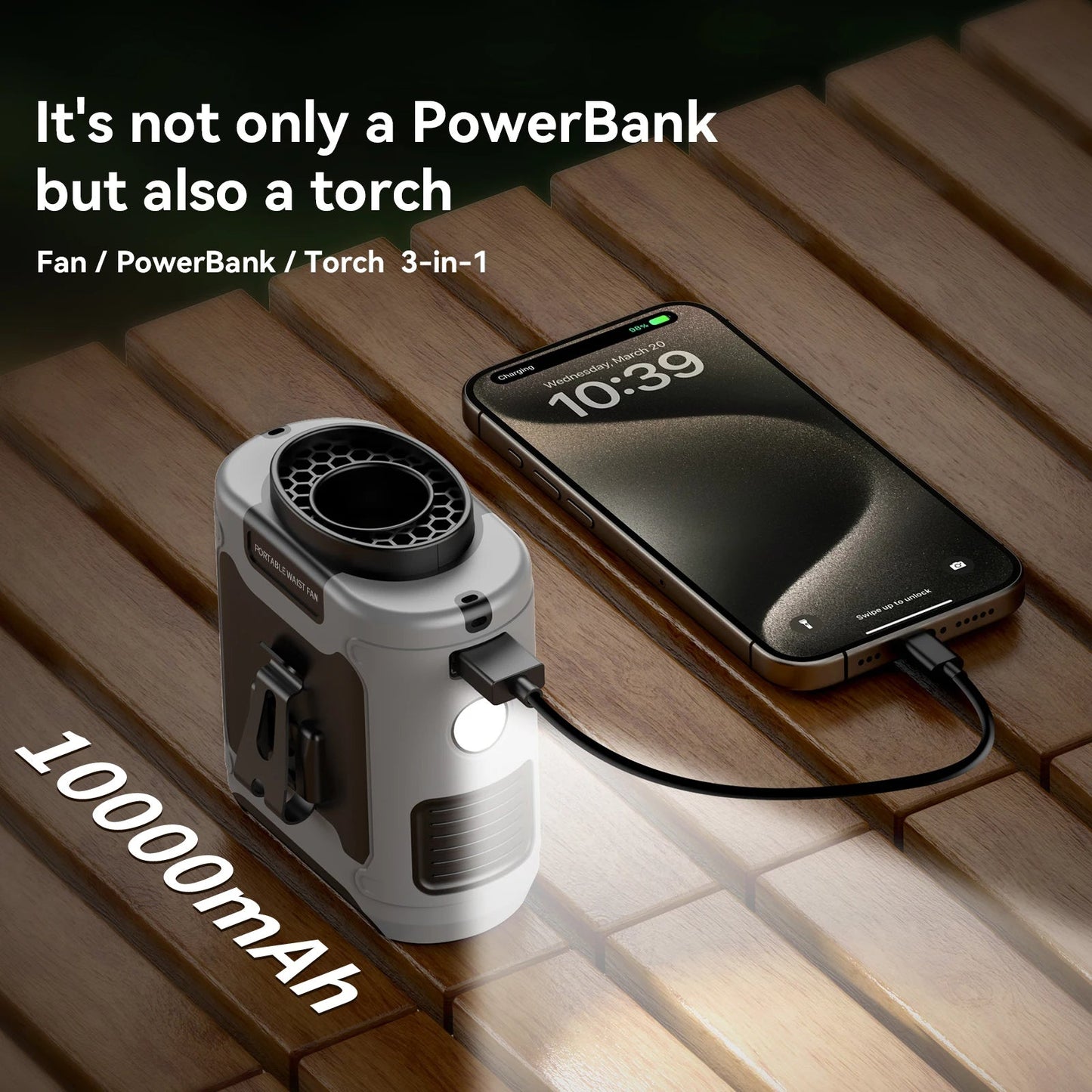 10000mAh Outdoor Portable Waist Fan - Orthorun