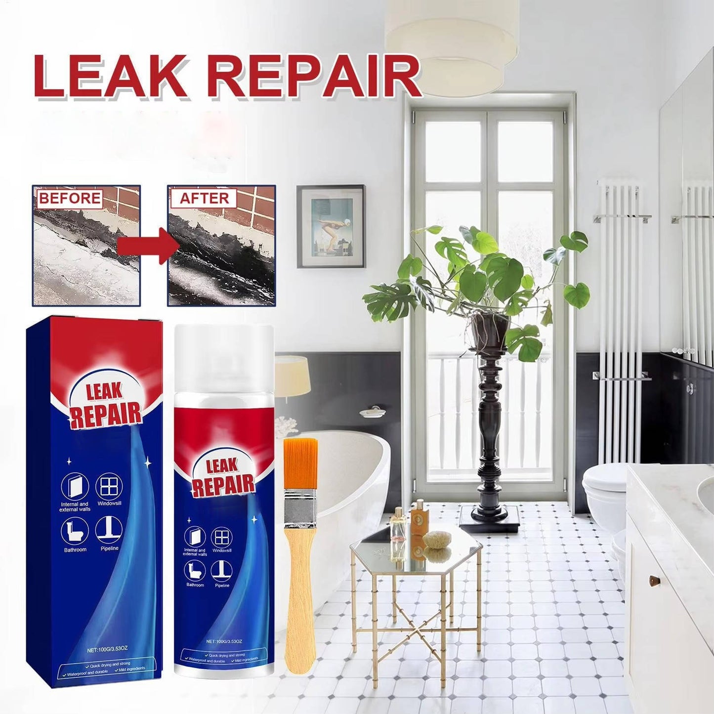 2 Set Leak Repair Waterproof Sealant Spray All Purpose - Orthorun