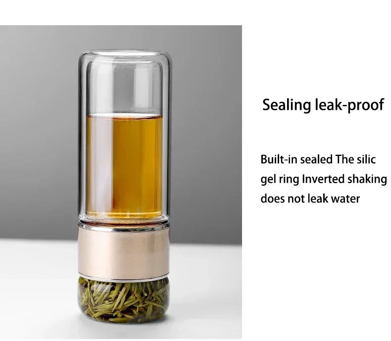 430ml Borosilicate Glass Double Layer Tea Infuser - Orthorun