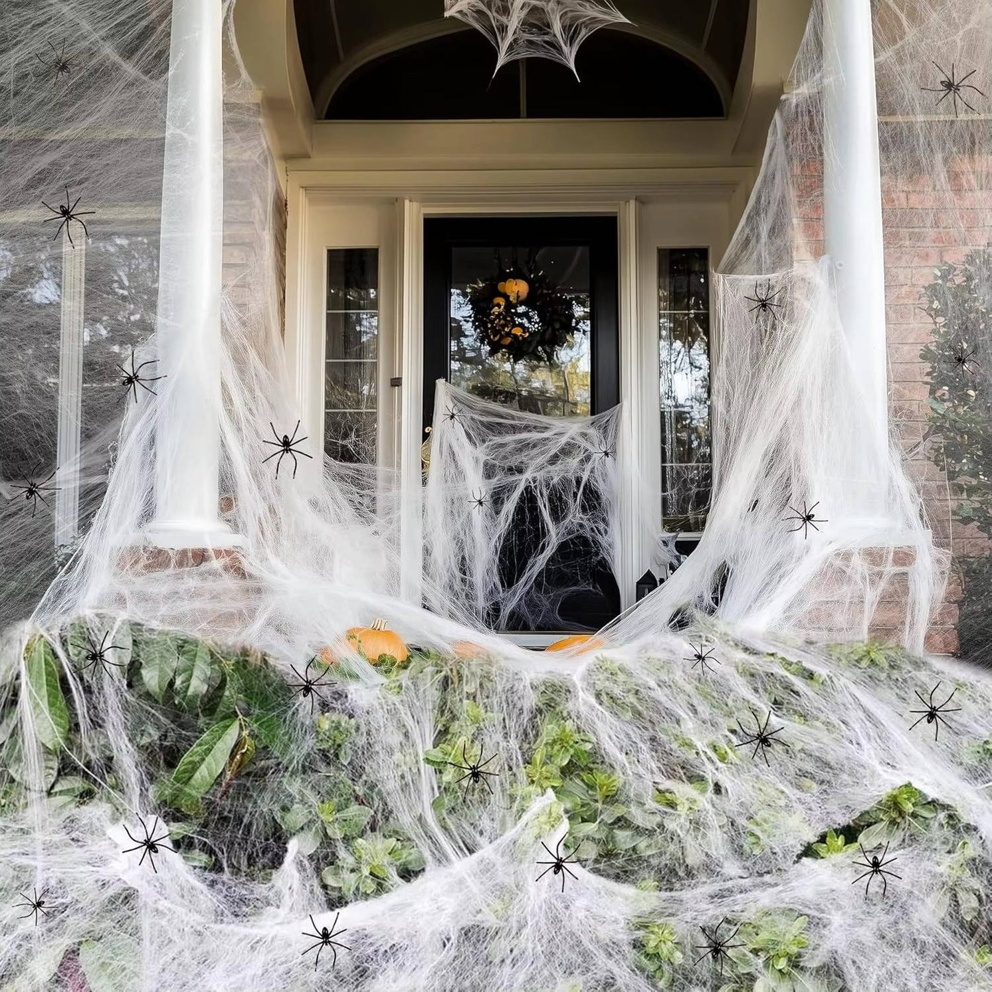 200 Sqft Spider Webs Halloween Door Decorations With Fake Spiders - Orthorun