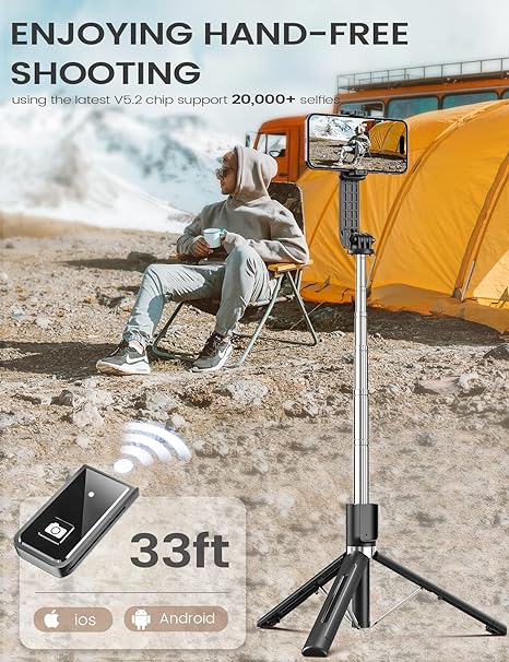 6 In 1 Wireless Bluetooth Selfie Stick With Fill Light - Orthorun