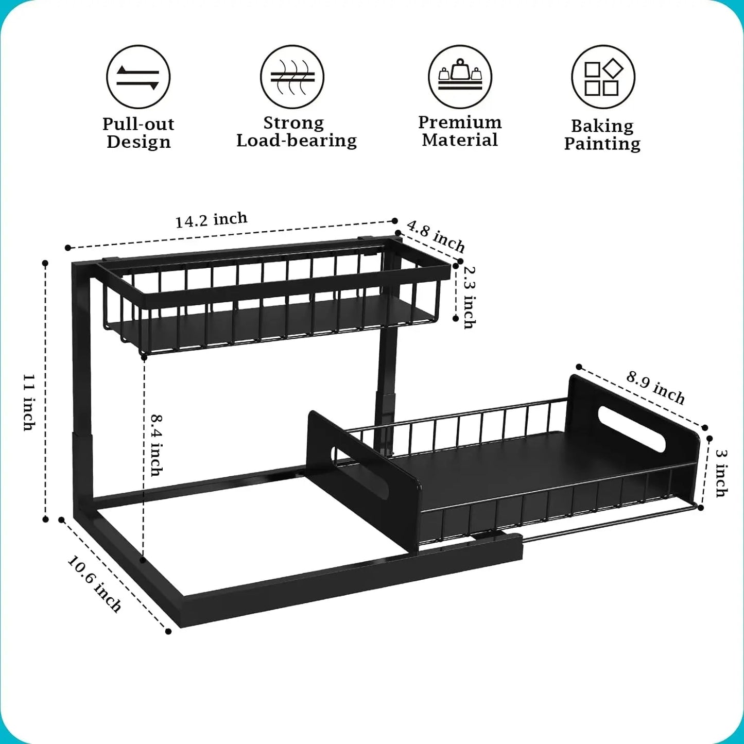 2 Tier Slide Out Under Sink Organizer - Orthorun