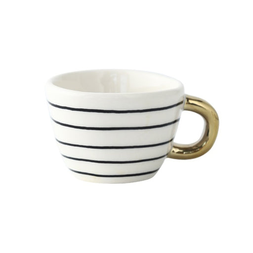 Orthorun | Abstract Geometric Pattern Cup with Gold Handle