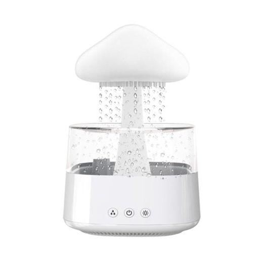 2-in-1 Desk Light Humidifier Rain Cloud Aromatherapy Essential Oil Zen Diffuser & Raining Cloud Night Light Mushroom Lamp - Orthorun