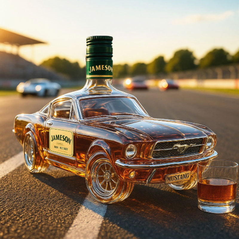 Orthorun | Mustang Car Shaped Whiskey Decanter – Unique Glass Liquor Decanter for Home Bar