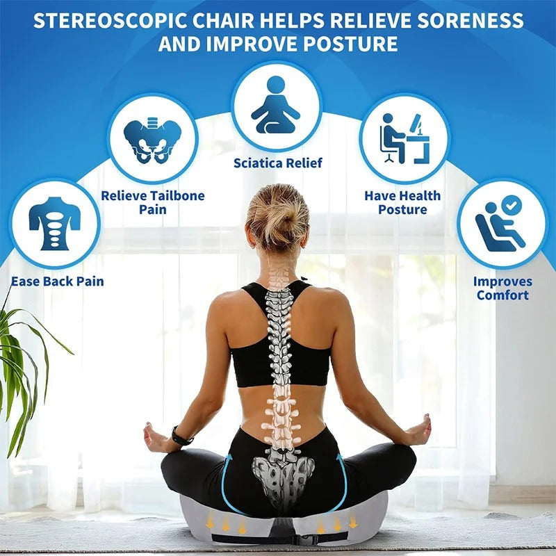 Adjustable Memory Foam Sit Bone Relief Seat Cushion - Orthorun