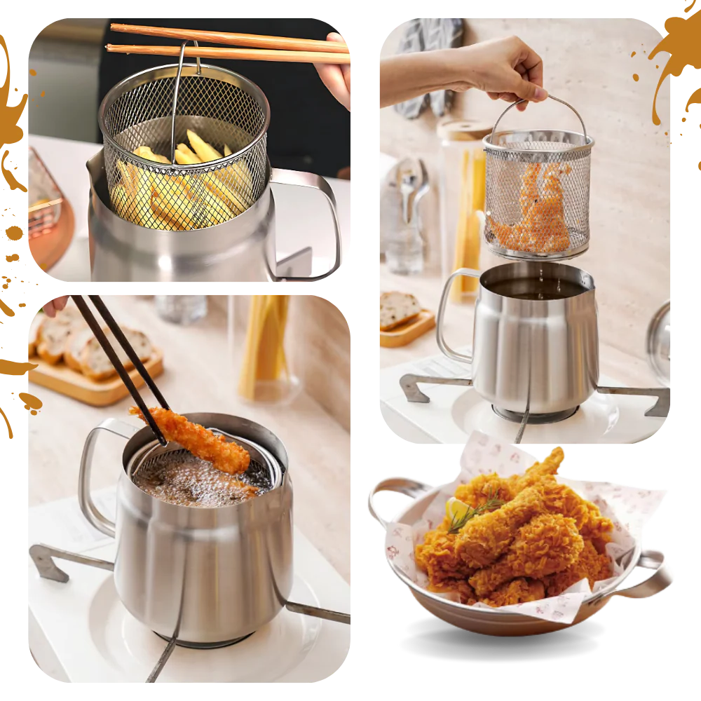 2-in-1 Stainless Steel Deep Frying Pot - Orthorun