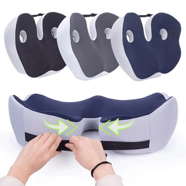 Adjustable Memory Foam Sit Bone Relief Seat Cushion - Orthorun