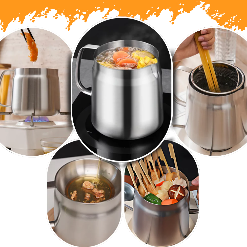 2-in-1 Stainless Steel Deep Frying Pot - Orthorun