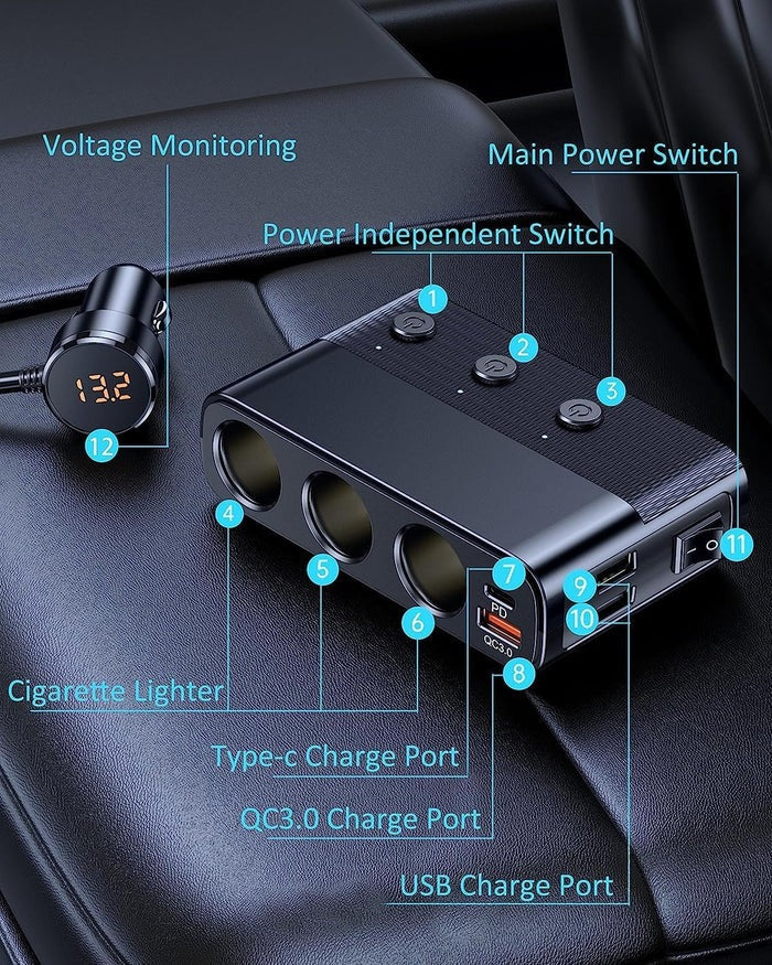 7-in-1 Car Cigarette Lighter Adapter - Orthorun