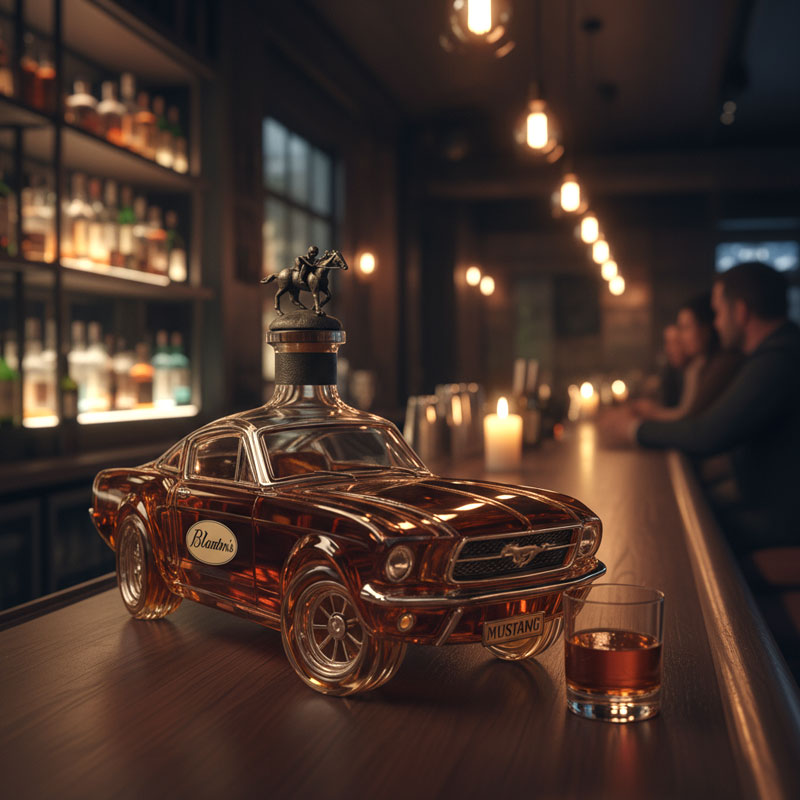 Orthorun | Mustang Car Shaped Whiskey Decanter – Unique Glass Liquor Decanter for Home Bar