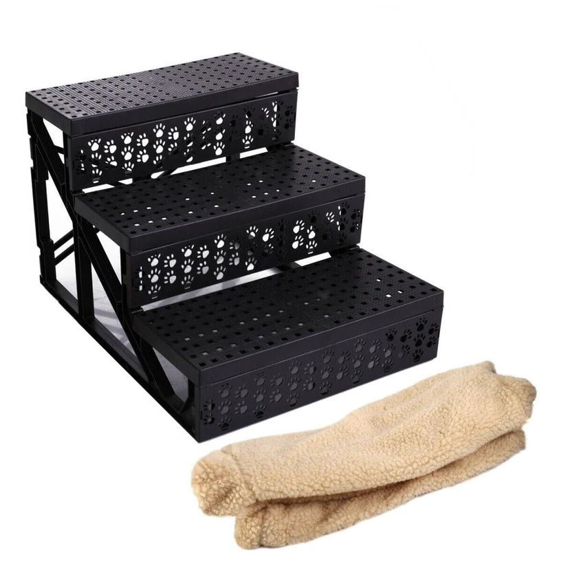 3 Step Portable Dog Stairs For Tall Bed - Orthorun