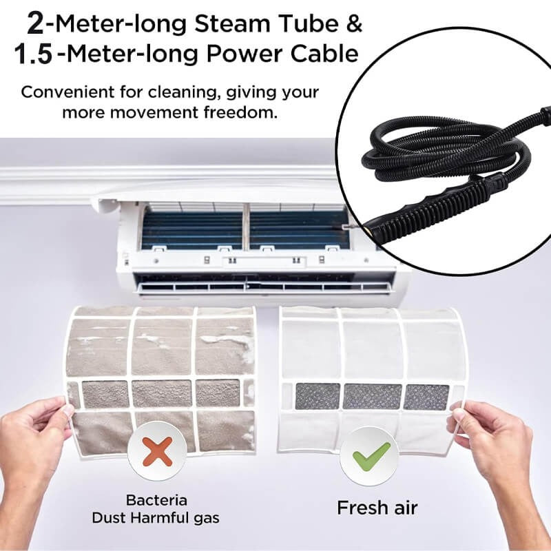 2500W High Pressure Steam Cleaner with Gloves - Orthorun