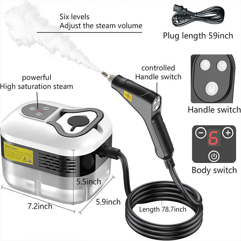 2500W High Pressure Steam Cleaner with Gloves - Orthorun