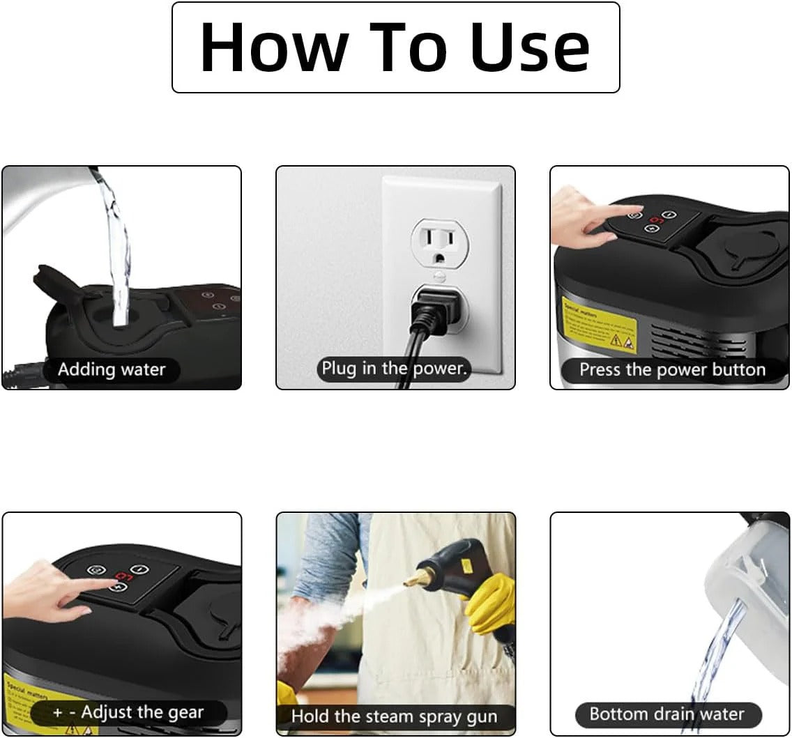 2500W High Pressure Steam Cleaner with Gloves - Orthorun