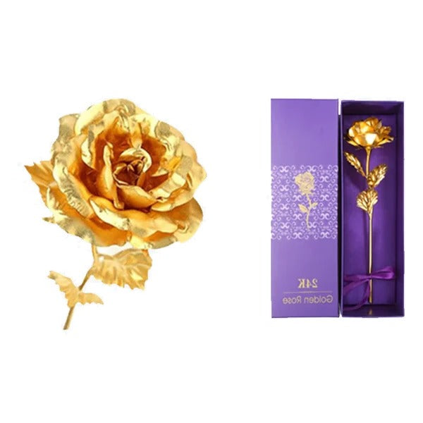 24K Gold Dipped Real Rose with Gift Box - Orthorun