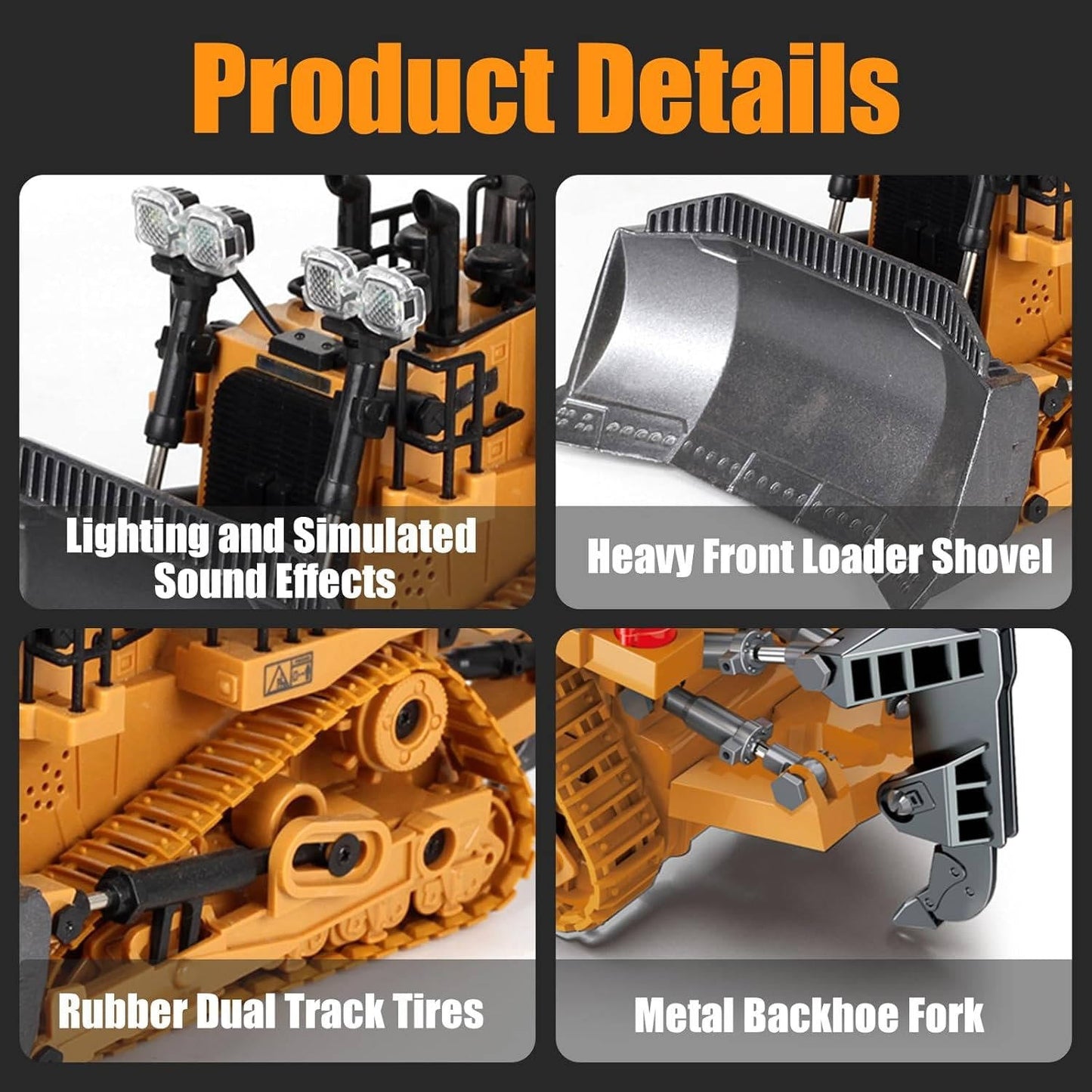 4WD Remote Control Excavator Bulldozer Dump - Orthorun